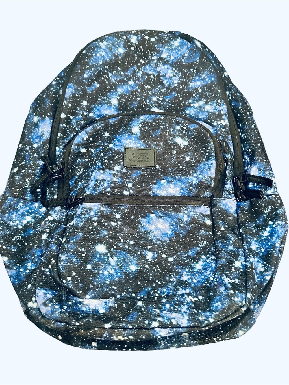 Vans Off the Wall Blue Galaxy Print Backpack Everyday Pack Schooling Multi-Zip